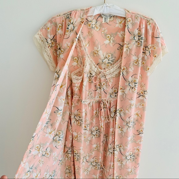 Authentic Original Vintage Style Other - 1960s Christian Dior Lingerie night slip and robe